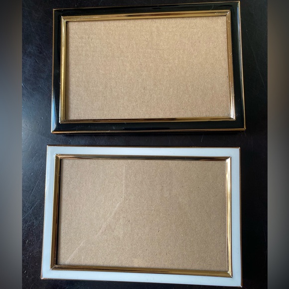 4x6 Rachel Zoe Gold-Trimmed Black and White Frames - Picture 1 of 6